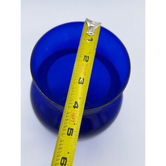 Vintage Cobalt Blue Glass Large Baluster Vase 8" tall - Picture 3 of 4